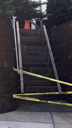 During Work of Concrete Stairs in Cary NC