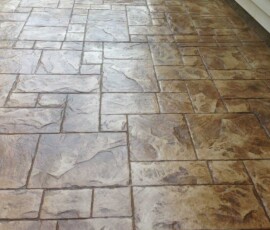Stamped Concrete Patio Outside Raleigh Home